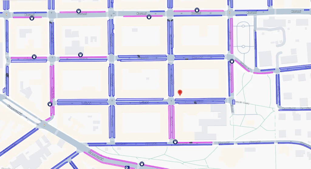 Parkovací Mapa Tantra Club Praha 2 – Vinohrady